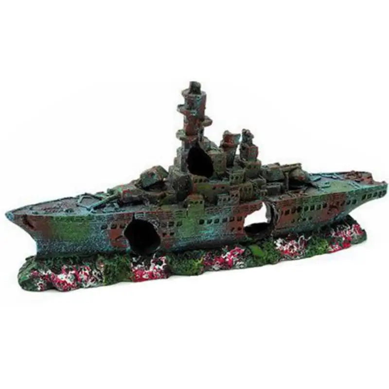 Battleship Fish Tank Aquarium Ornament