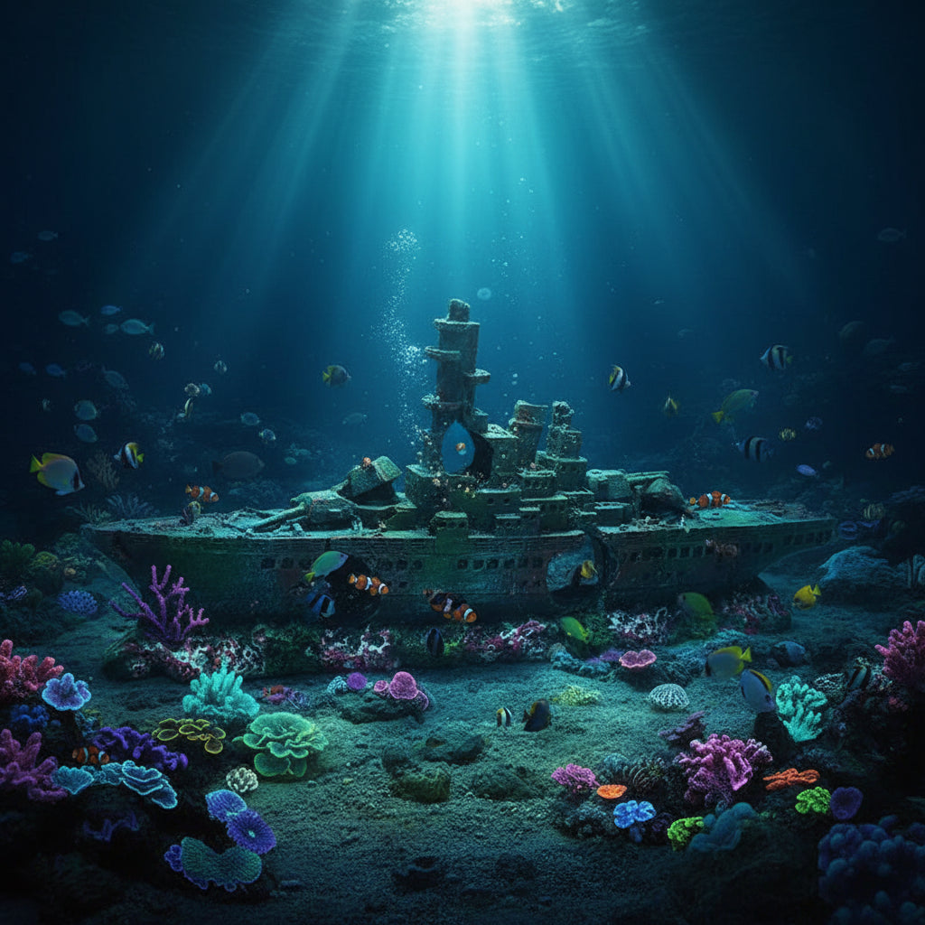 Battleship Fish Tank Aquarium Ornament