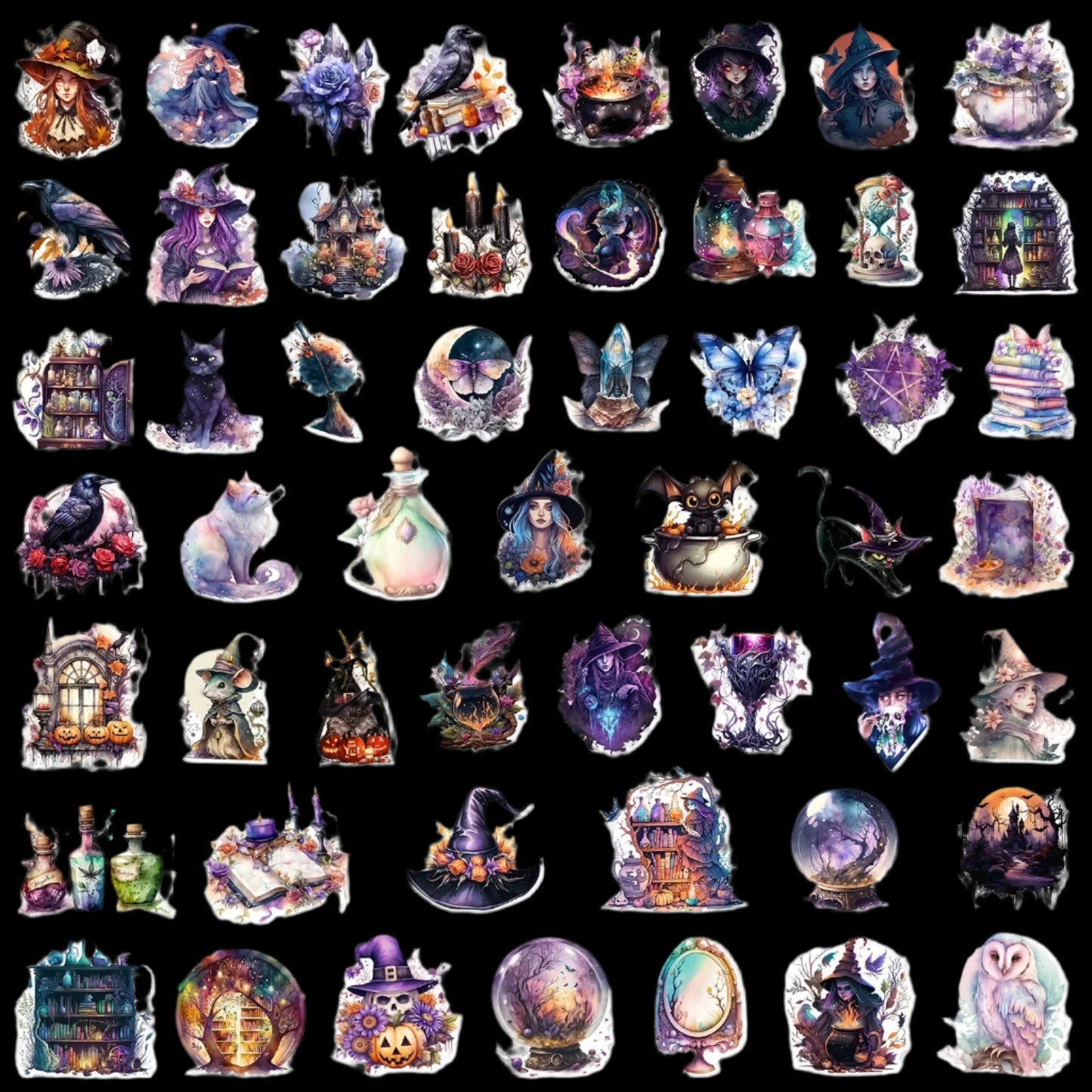 10/50pcs Cool Magic Witch Waterproof Sticker