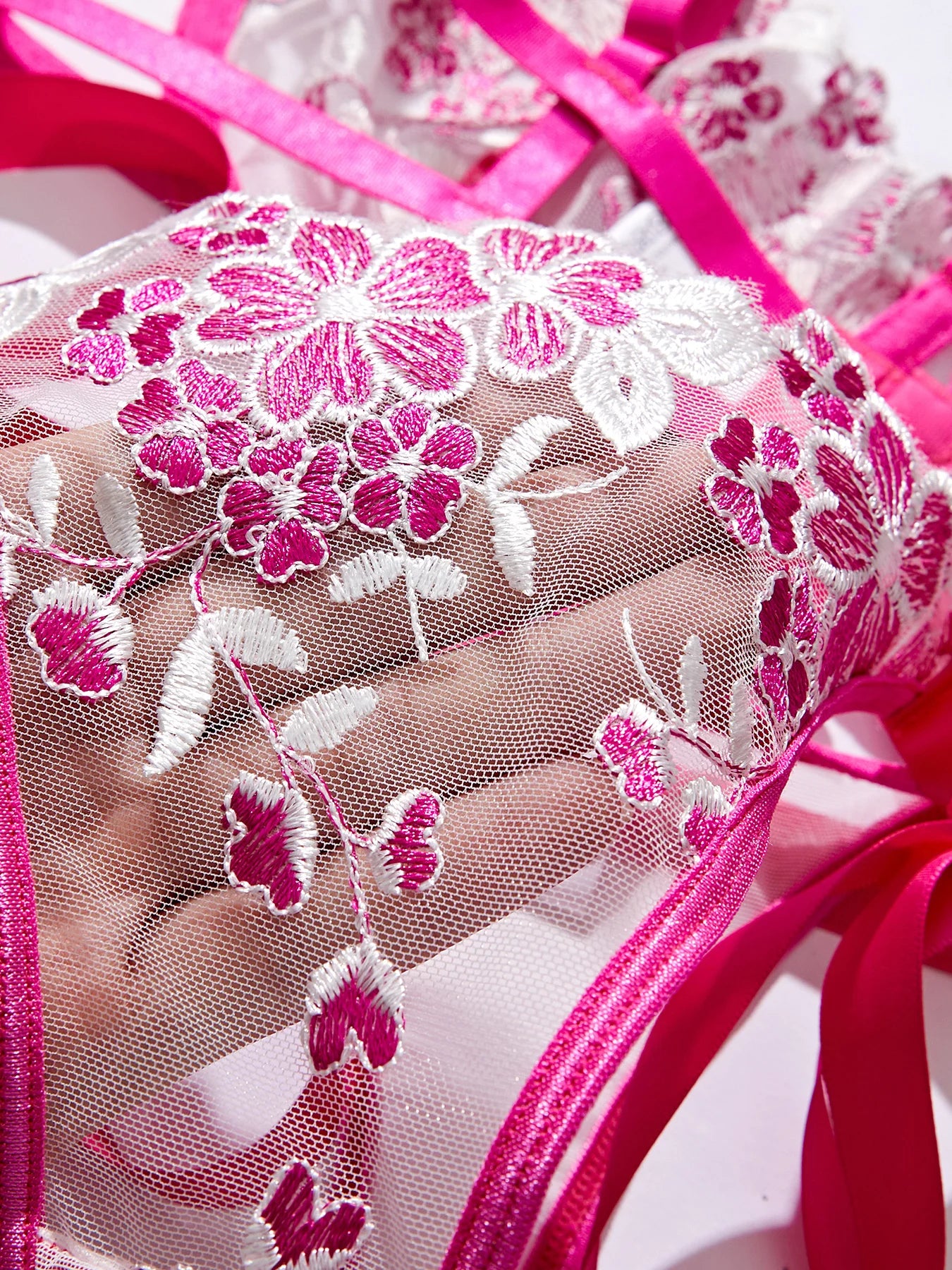 Luxe Floral Satin Lingerie Set