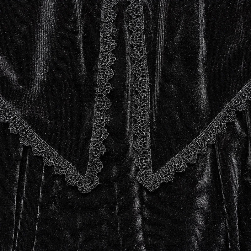 Velvet & Lace Asymmetric Layered Skirt