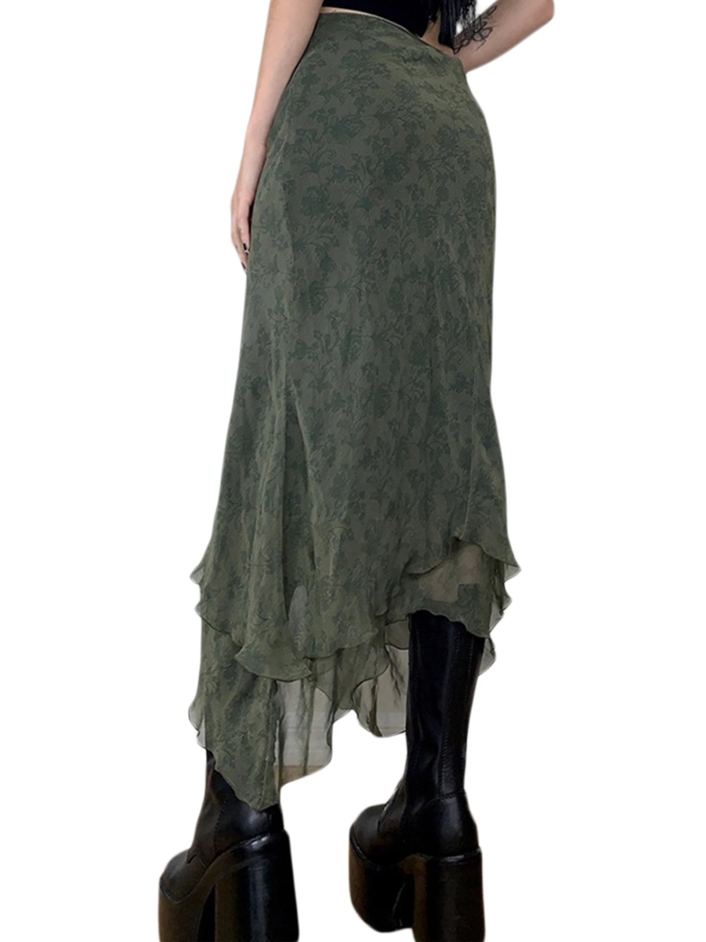 Midi Skirt Summer High Waist