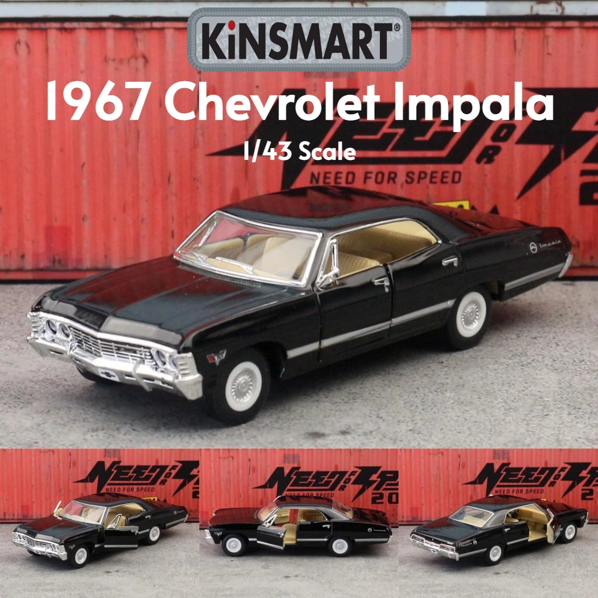 Chevrolet Impala 1967 Diecast Model — 1:43 Pull Back Miniature