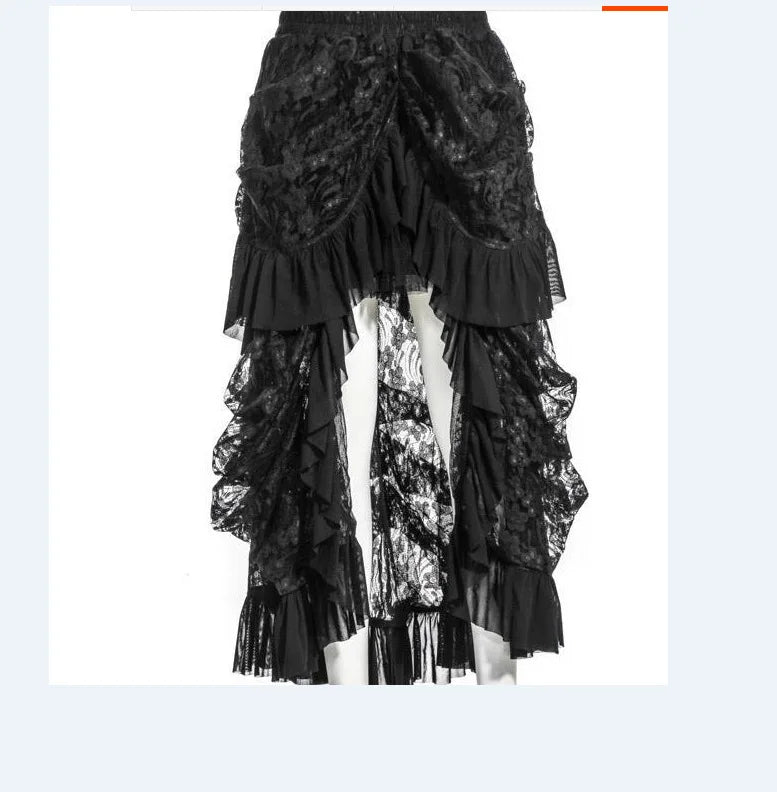 Victorian Steampunk Ruffle Lace Skirt - Gothic Chic