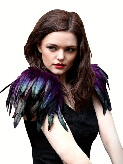 Product Name: Gothic Elegance: Feather Shoulder Shrug Set