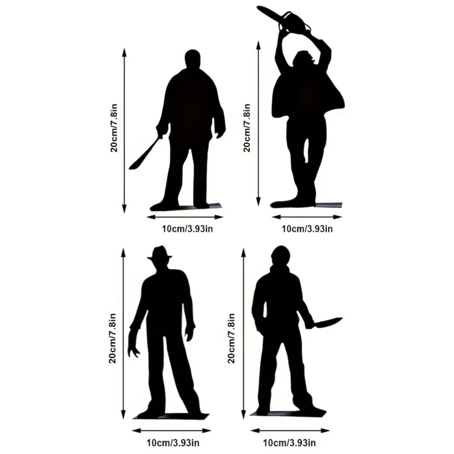 Ghostly Metal Shadow Alights: 4-Pack Halloween Decor