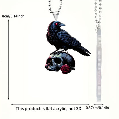 Raven Skull Keychain: Elegant Car Accessory