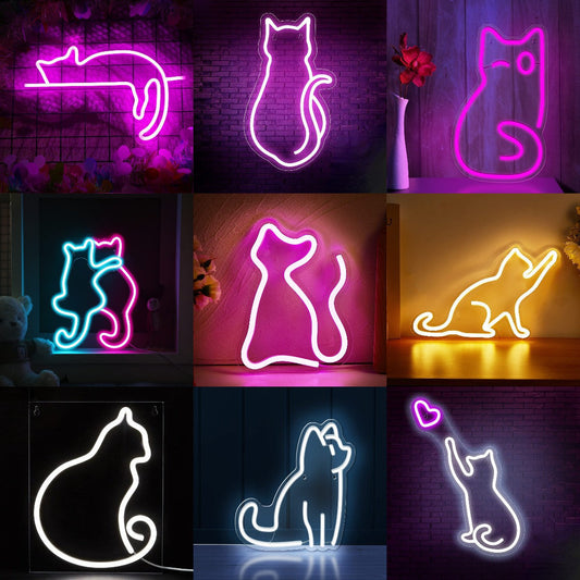 Led Neon Light Glowing Cat Night Light Gift