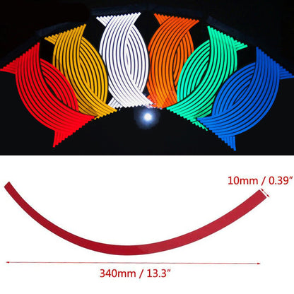 Reflective Rim Tape for Motorcycle Tires - Colorful Strips
