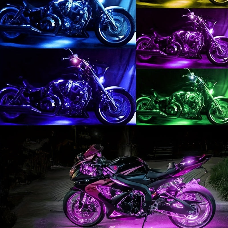 MotoGlow 4pc RGB LED Strip Lights with Remote Control