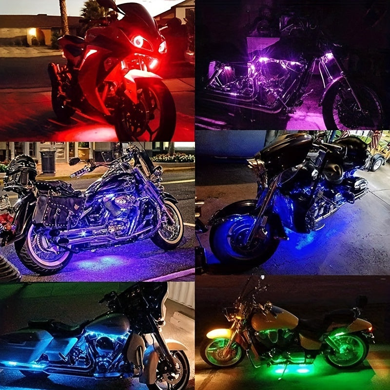 MotoGlow 4pc RGB LED Strip Lights with Remote Control