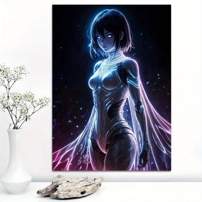 Chic Anime Girl Canvas Art - Short Hair Decor