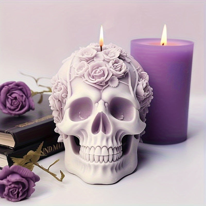 Haunted Rose Skull Silicone Craft Mold