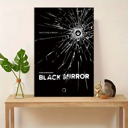 Frameless Black Mirror Canvas Art - Stylish Decor Piece