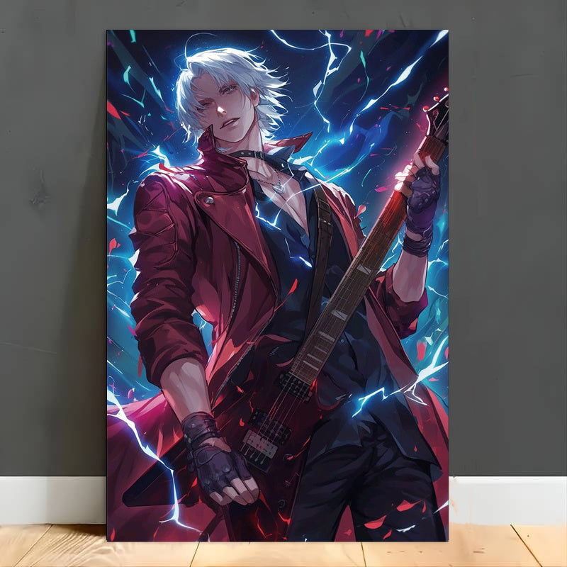 Electric Guitar Demon Canvas Wall Art Print