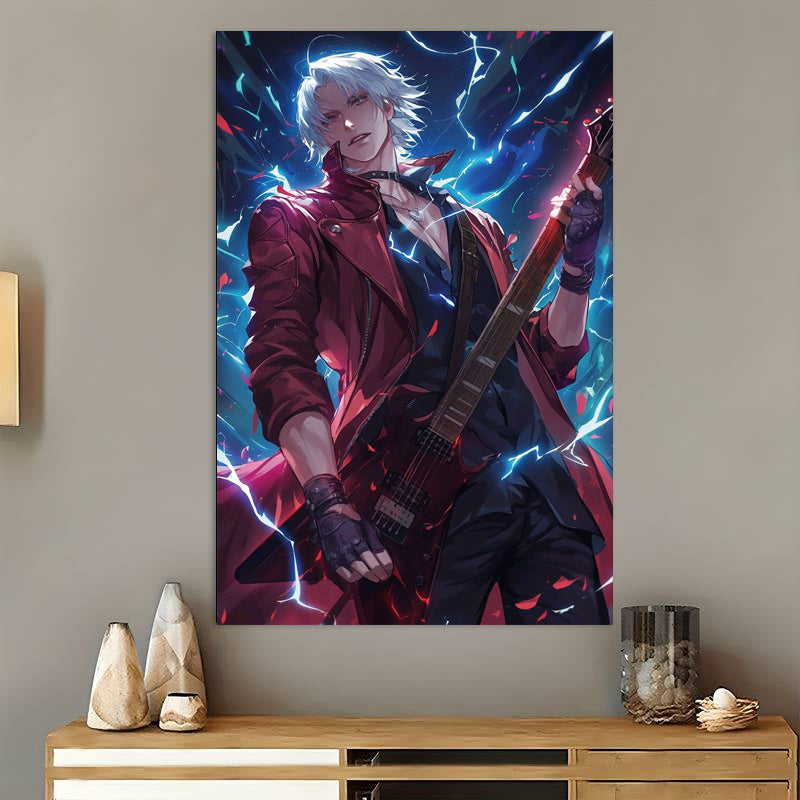 Electric Guitar Demon Canvas Wall Art Print