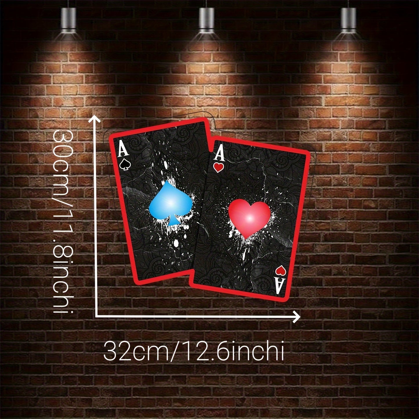 Ace of Spades & Ace of Hearts UV Neon Sign