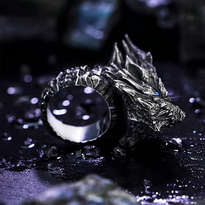 Retro Dragon Design Men's Adjustable Ring