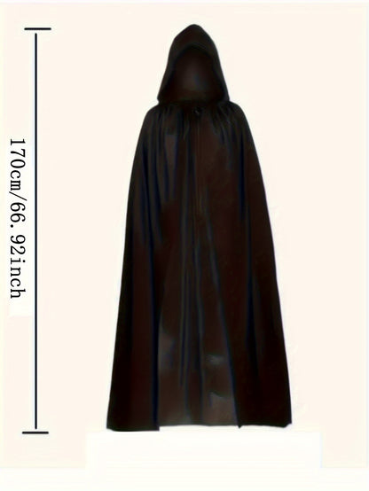 Single Layer Black Cape For Grim Reaper