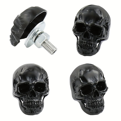 Skull Chrome License Plate Screw Kit - 4pcs Universal