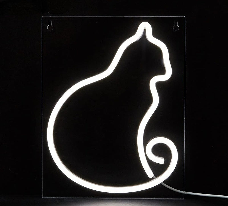 Led Neon Light Glowing Cat Night Light Gift