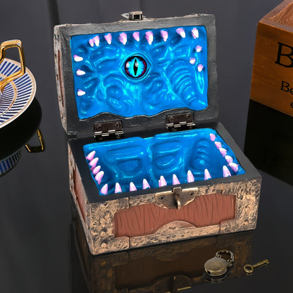 Gothic Vampire Trinket Chest with Key, Resin Keepsake Box