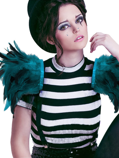 Product Name: Gothic Elegance: Feather Shoulder Shrug Set