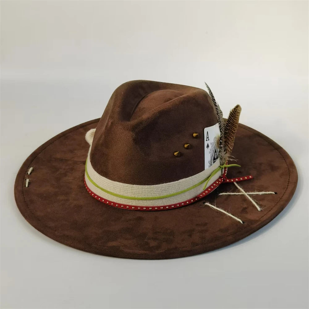 Handmade Suede Fedora Hat — Vintage Jazz