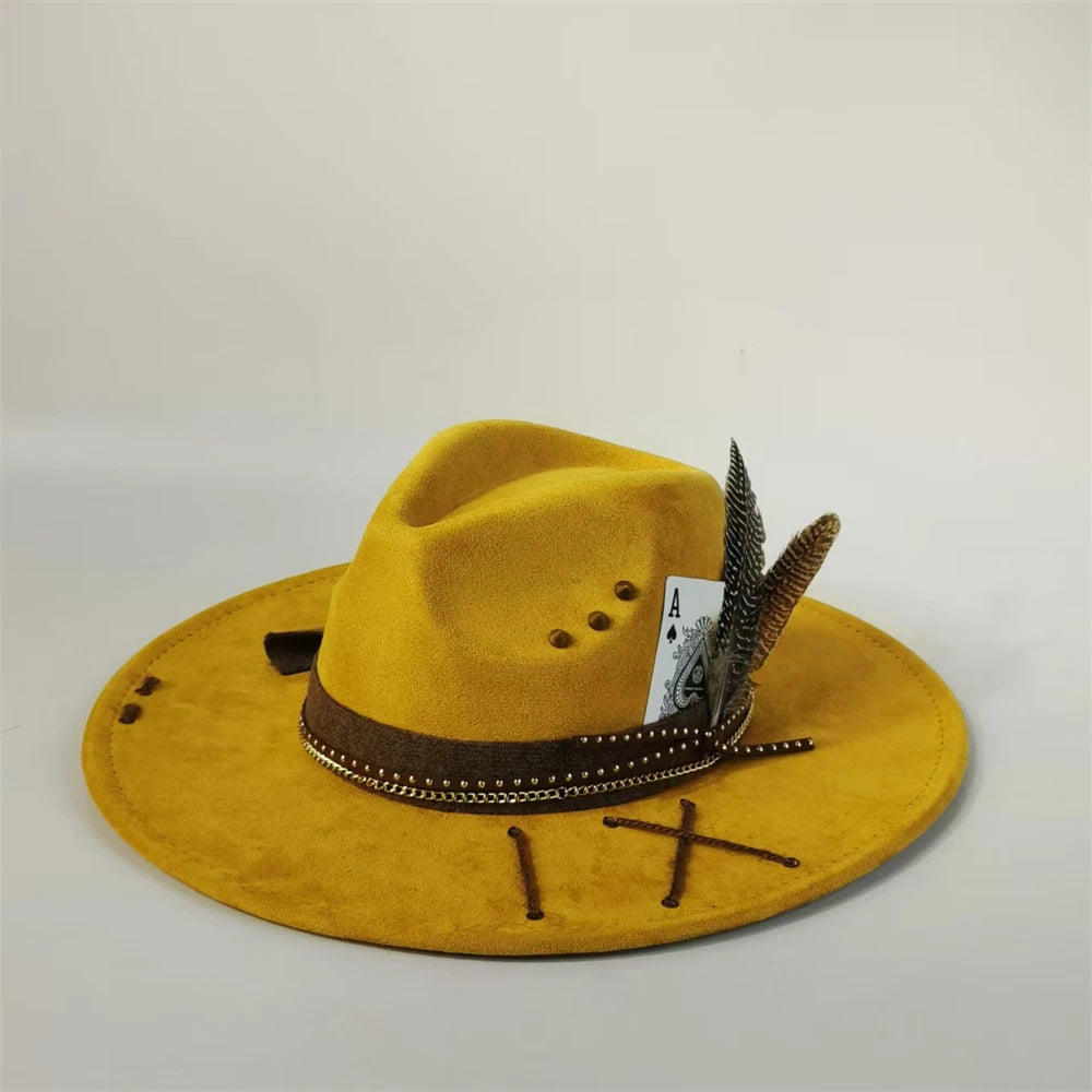 Handmade Suede Fedora Hat — Vintage Jazz