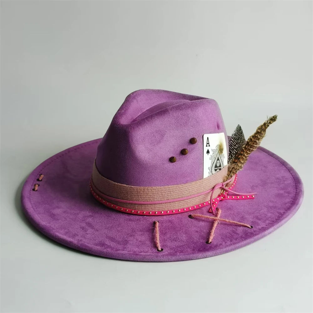 Handmade Suede Fedora Hat — Vintage Jazz