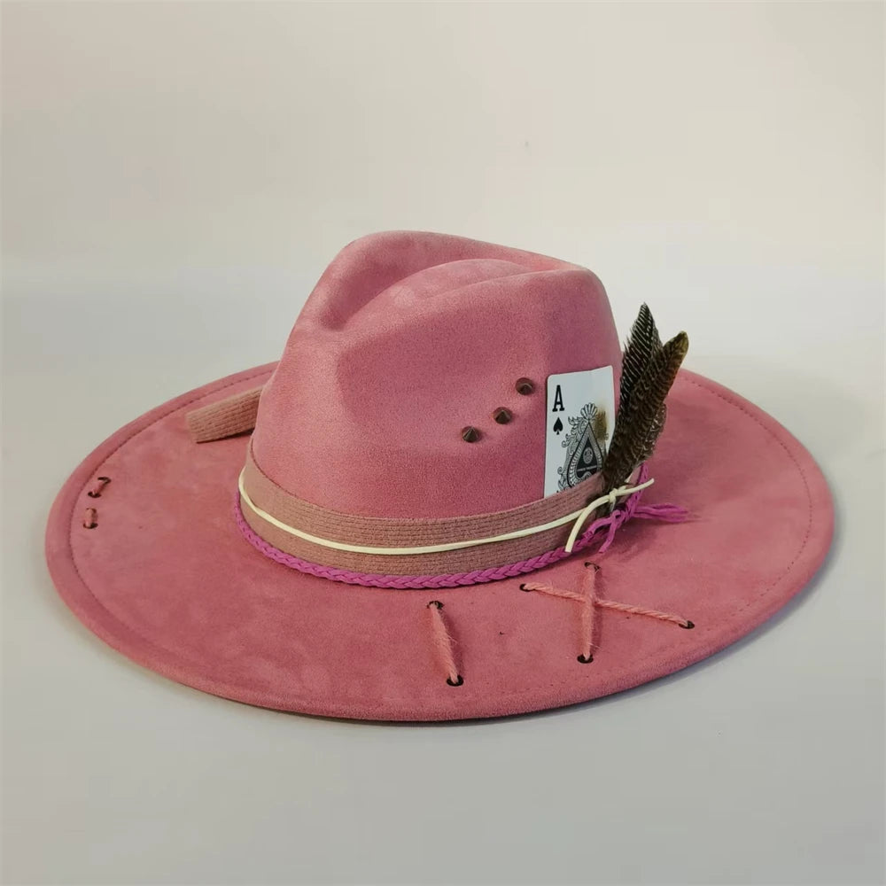 Handmade Suede Fedora Hat — Vintage Jazz