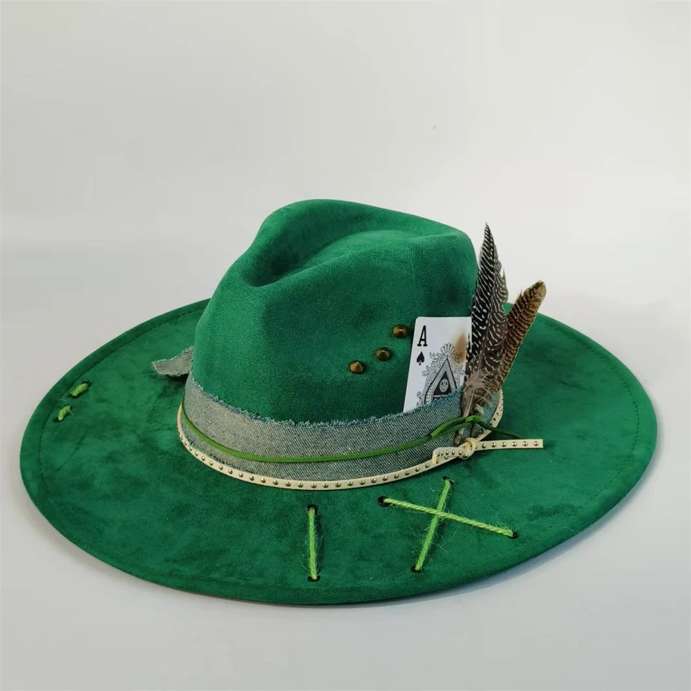 Handmade Suede Fedora Hat — Vintage Jazz