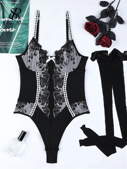 Seductively Yours: Lace Embrace Bodysuit