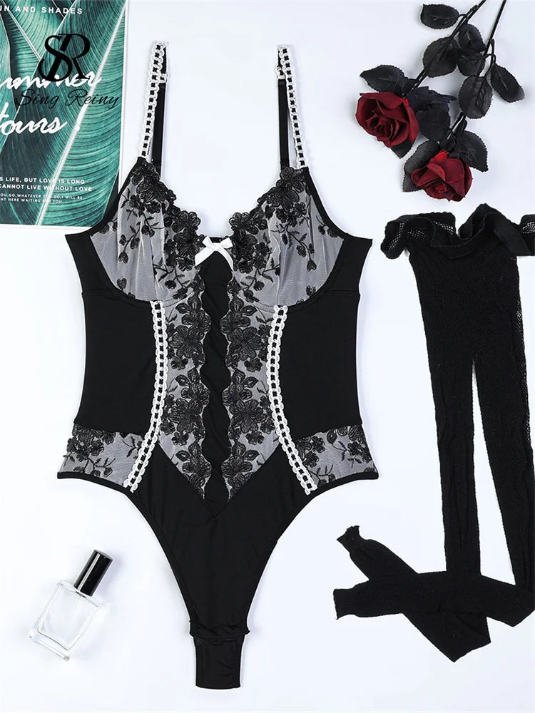 Seductively Yours: Lace Embrace Bodysuit
