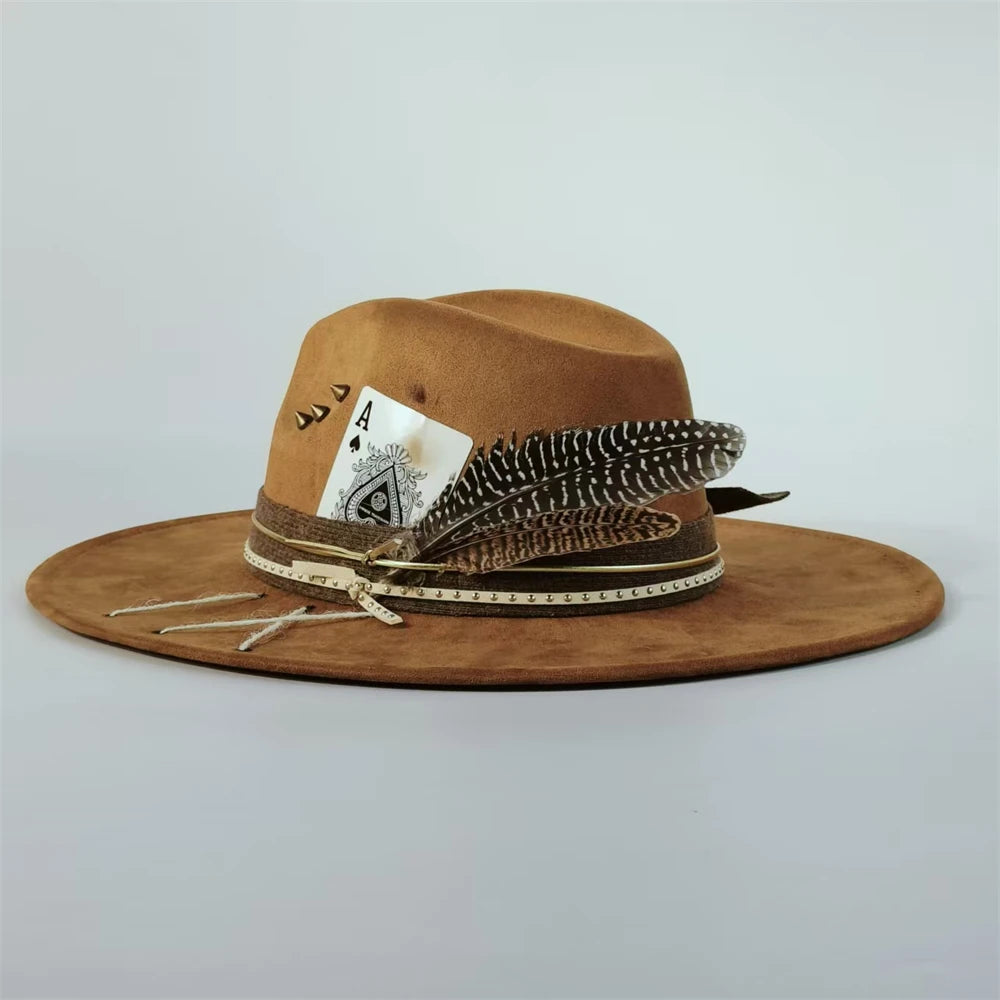 Handmade Suede Fedora Hat — Vintage Jazz