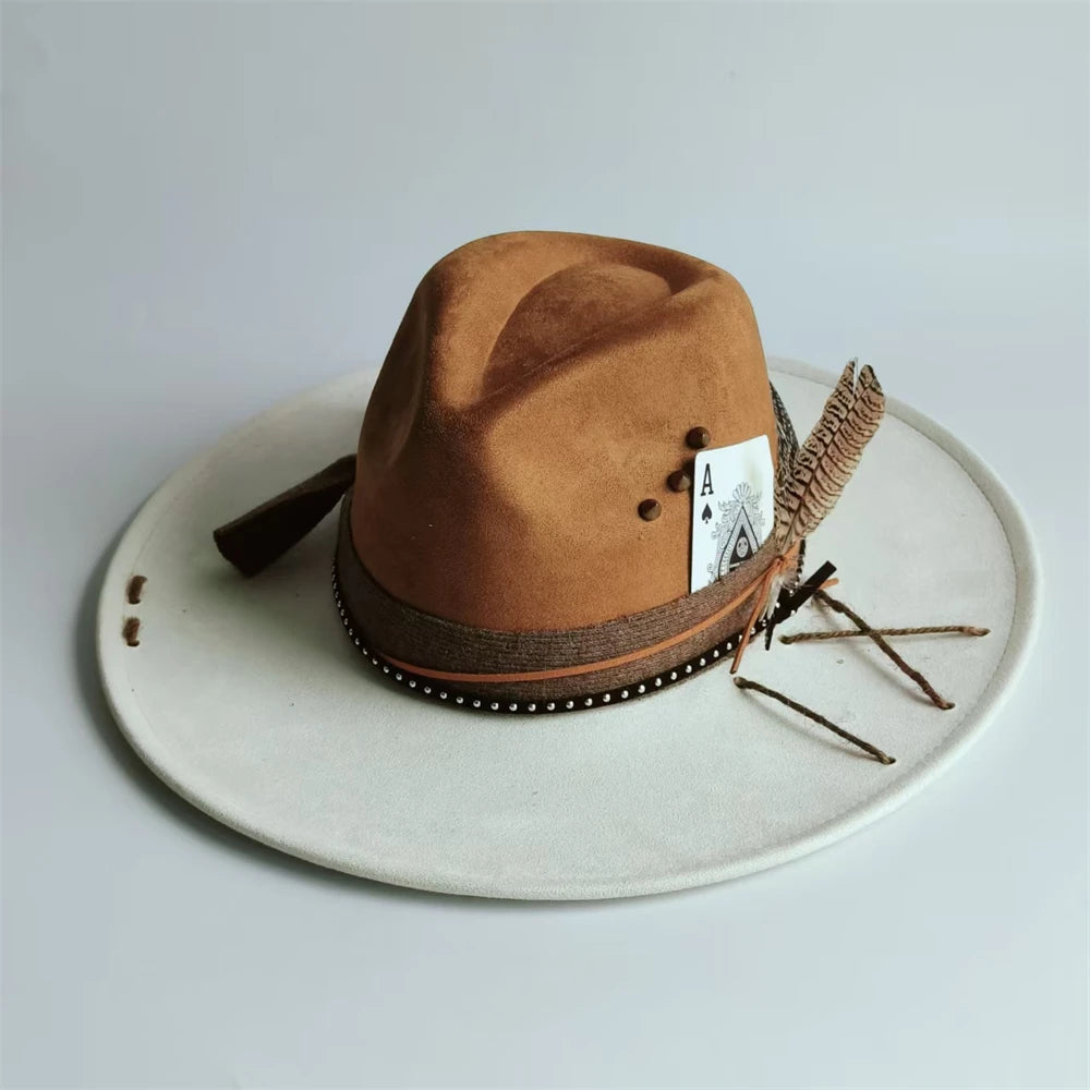 Handmade Suede Fedora Hat — Vintage Jazz