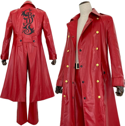 Tokyo Revengers Anime Red Faux Leather Coat