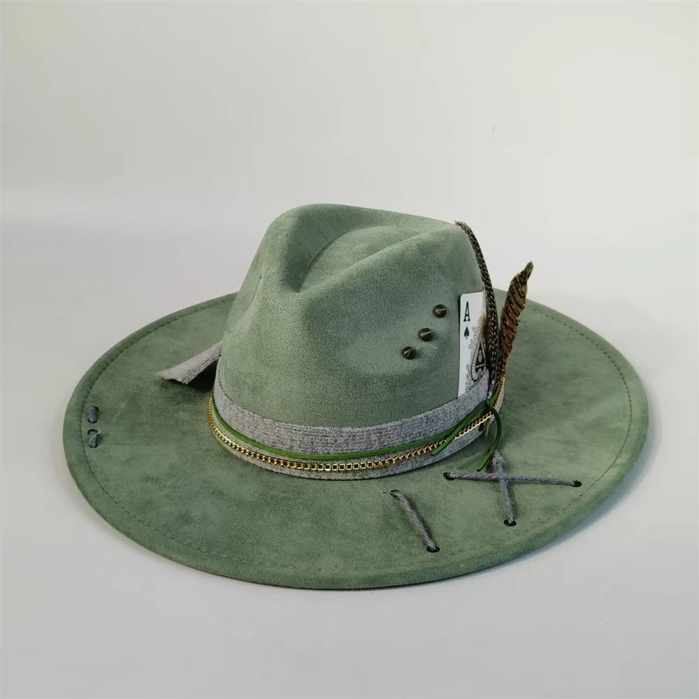 Handmade Suede Fedora Hat — Vintage Jazz