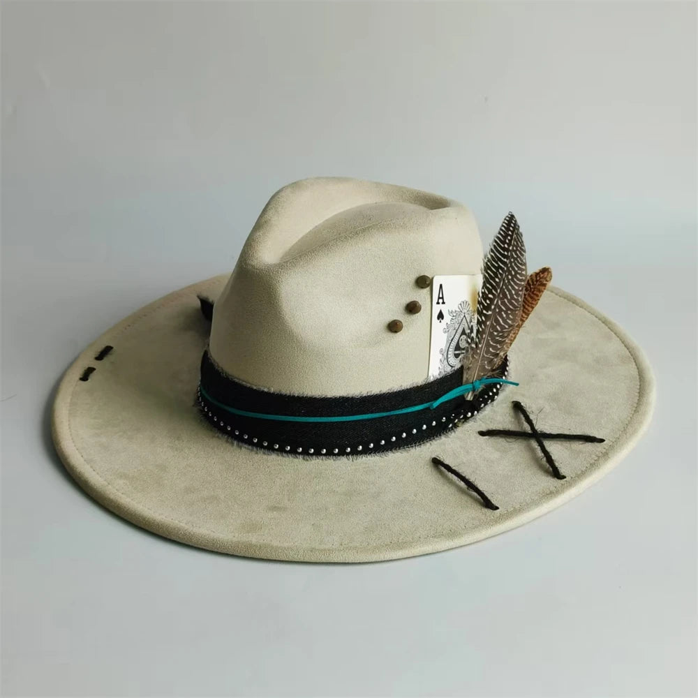 Handmade Suede Fedora Hat — Vintage Jazz