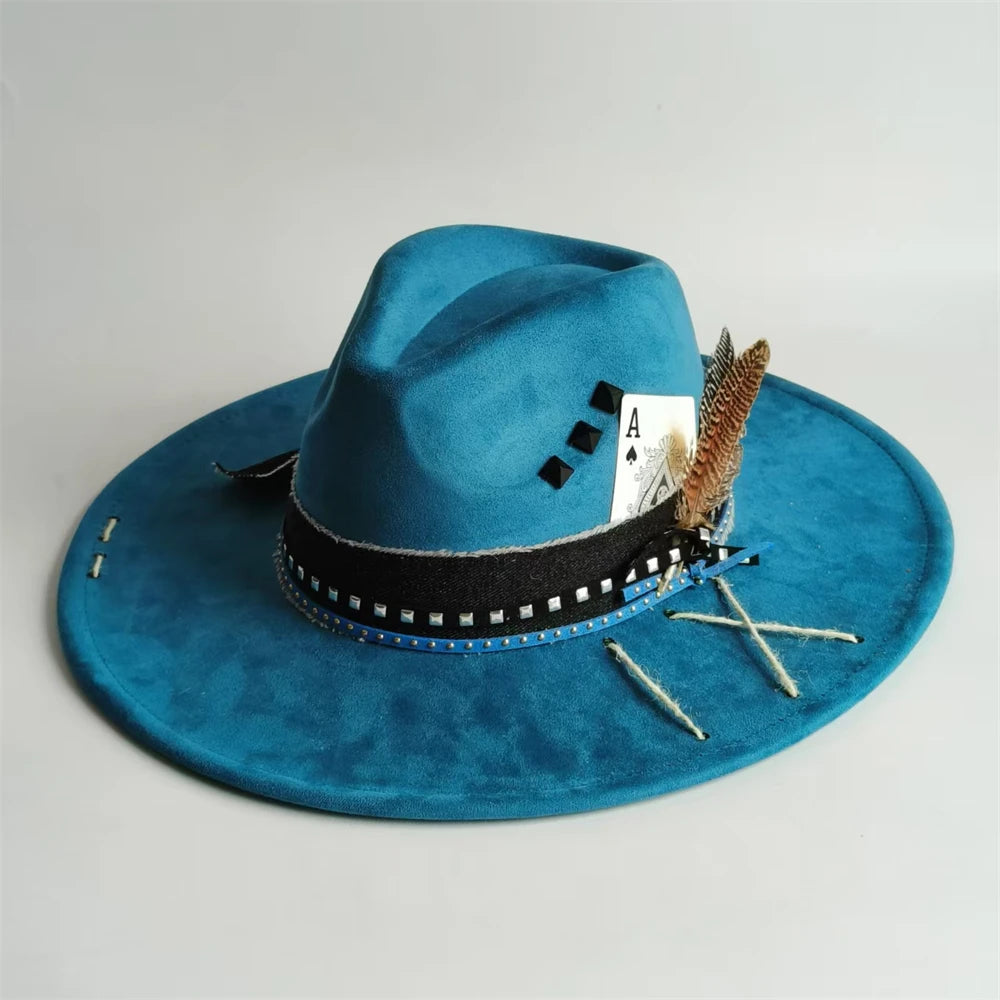 Handmade Suede Fedora Hat — Vintage Jazz