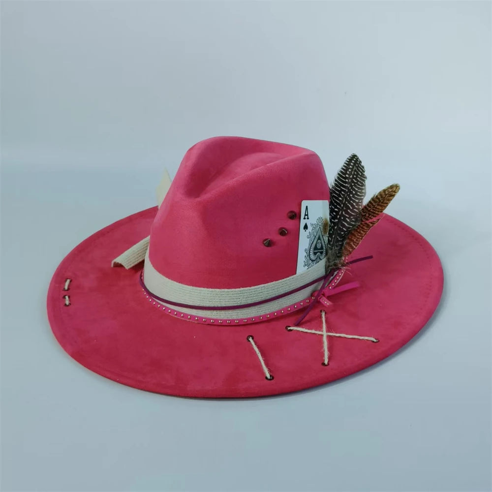 Handmade Suede Fedora Hat — Vintage Jazz