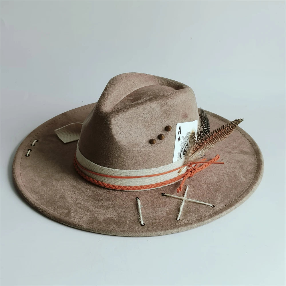 Handmade Suede Fedora Hat — Vintage Jazz