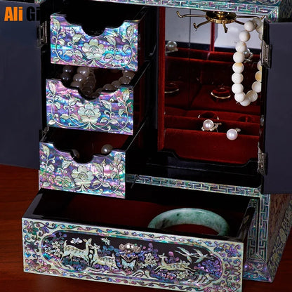 New Fashion Chinese Style Antique Wooden Classical Cabinet Birthday Wedding Gift Jewelry Storage Box Organizer Boxes Case