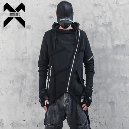 Irregular Asymmetric Cut Design Hoodie Sweatshirt