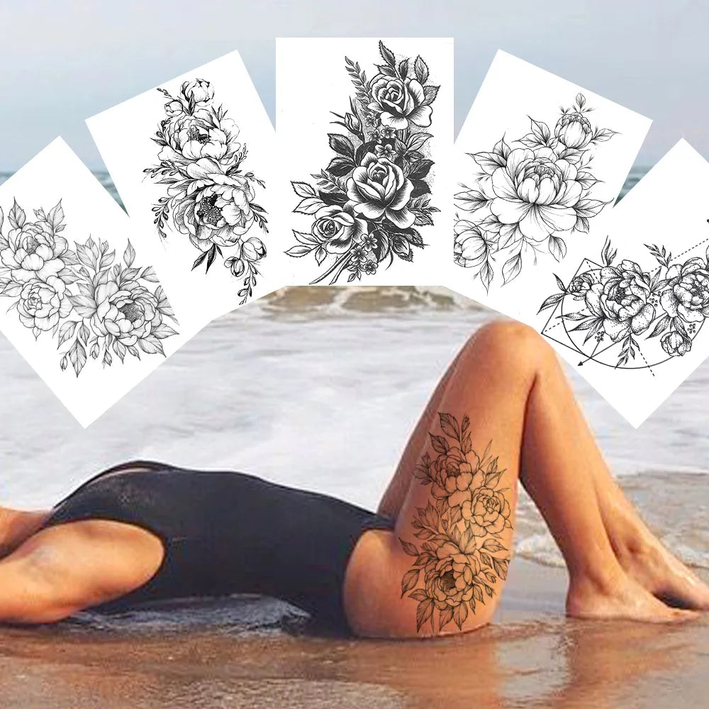 Sexy Flower Temporary Tattoos