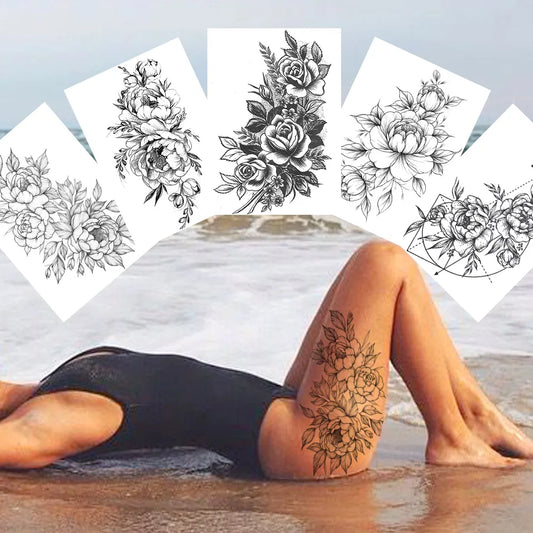 Sexy Flower Temporary Tattoos