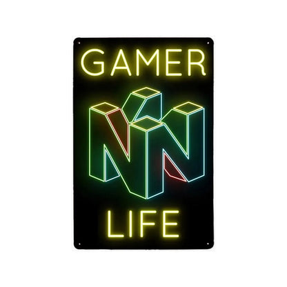 Video Game Metal Plates Modern Play Neon Signs Decor 20x30cm