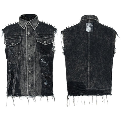 Decayed Streetwear Denim Vest for Aficionados