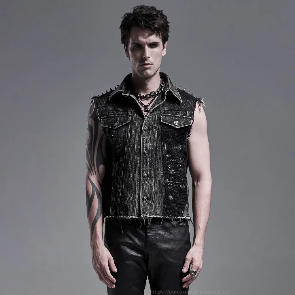 Decayed Streetwear Denim Vest for Aficionados
