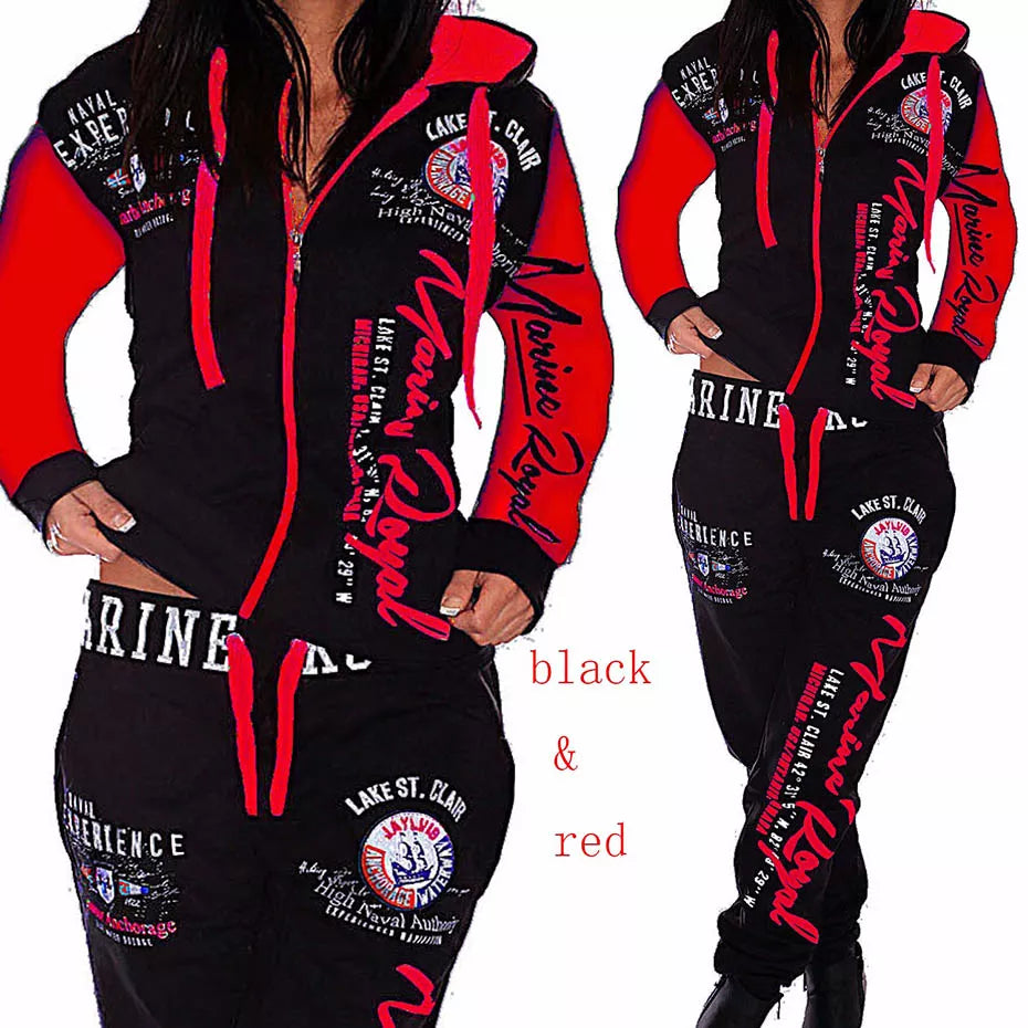 Hoodies Pants 2 Piece Set Warm Ladies